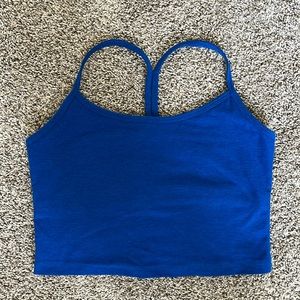 Vibrant Blue Beyond Yoga Cropped Tank Size M